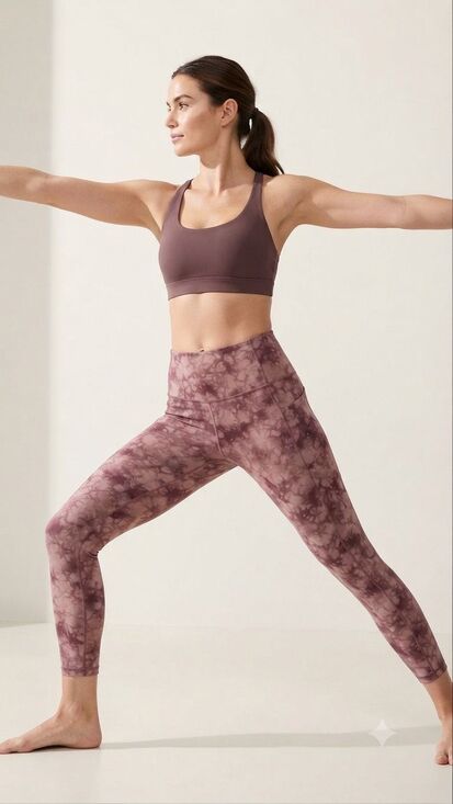 Athleta Pants - Athleta Salutation Stash Pocket II Tight Womens XS Maroon Tie Dye Excellent Yoga